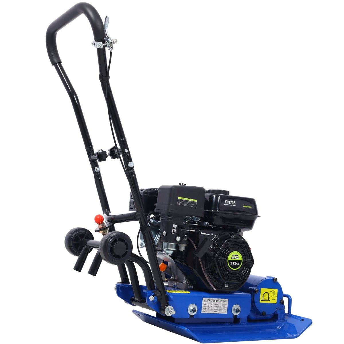 212cc 6.5HP 5600VPM Gas Vibration Compaction Force 20 x 14 inch Plate Compactor w/Built - in Wheel,EPA compliant - HomeDIYer