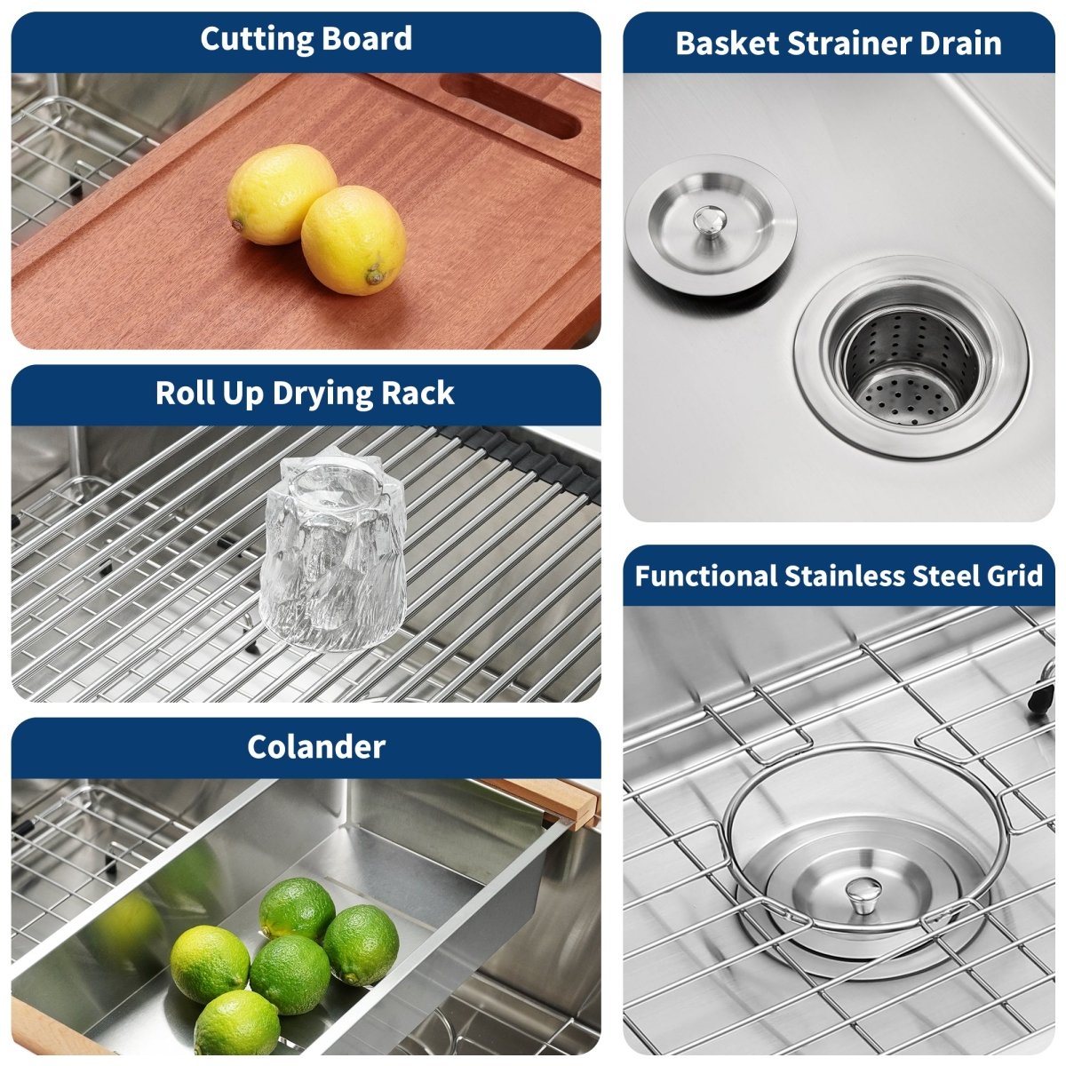 33 Undermount Workstation Sink - 33 x 19 Inch Undermount Stainless Steel Kitchen Sink 18 Gauge, Handmade R10 Radius 10 Inch Deep Undermount Single Bowl Sink with Accessories - HomeDIYer