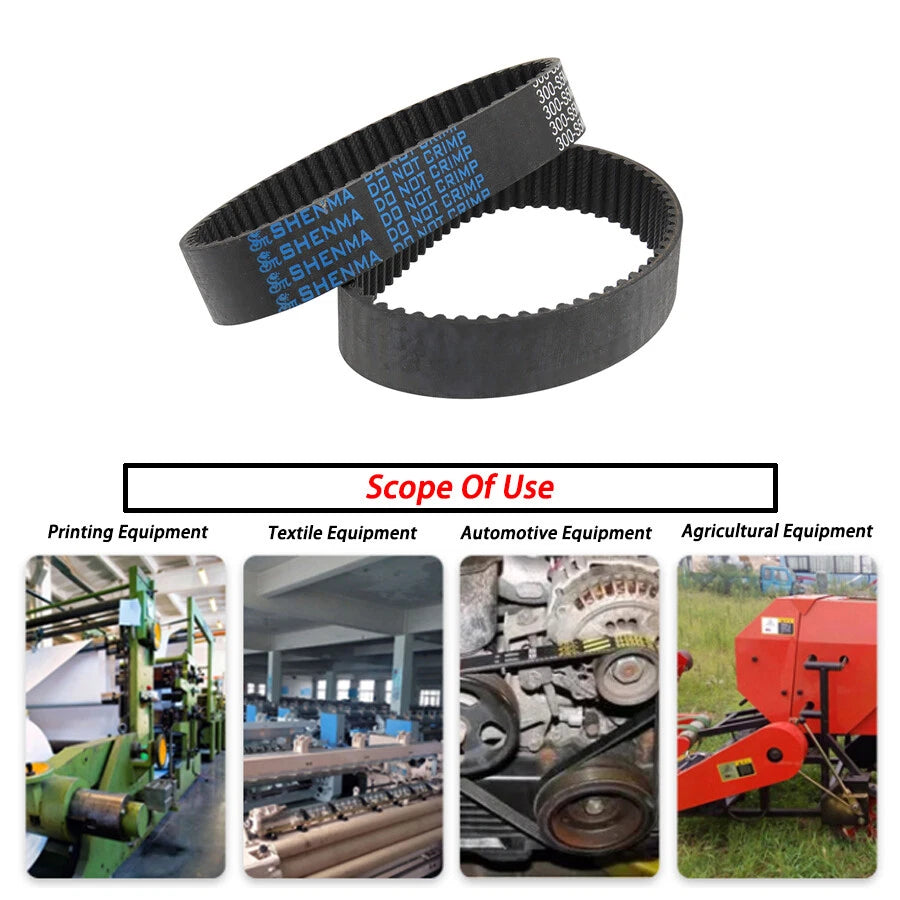 S5M Rubber Timing Belt Closed Loop — 15mm & 20mm Width, 250–2800mm Loop, for CNC & 3D Printer Pulleys