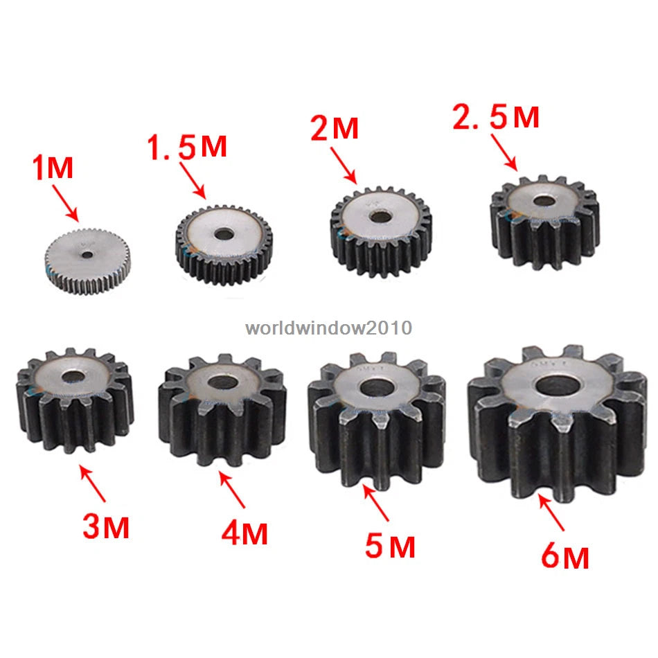 45# Steel Spur Gear 1.5M12T-60T Metal Mod 1.5 Pinion Gear 12-60 Tooth Moter Gear