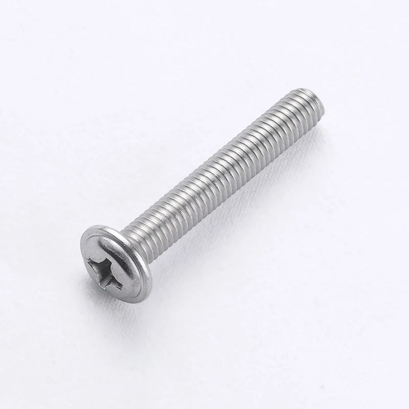 Phillips Flanged Pan Head Machine Screws – 304 / 316 Stainless Steel, Built‑in Washer (3–60mm Lengths)