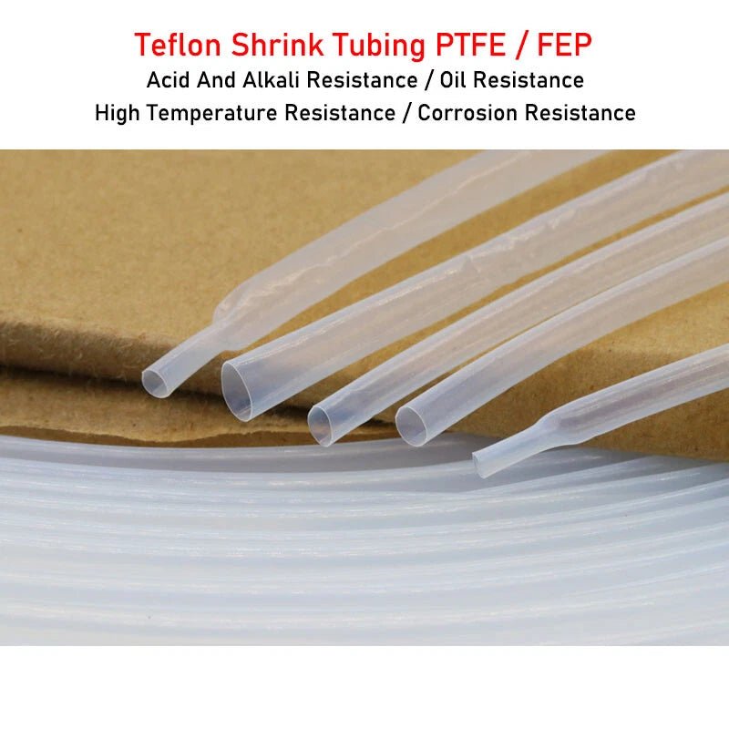 PTFE & FEP Heat Shrink Tubing — Clear, φ0.5mm–40mm, 1.7:1 / 4:1 / 1.3:1 Shrink Ratio - HomeDIYer