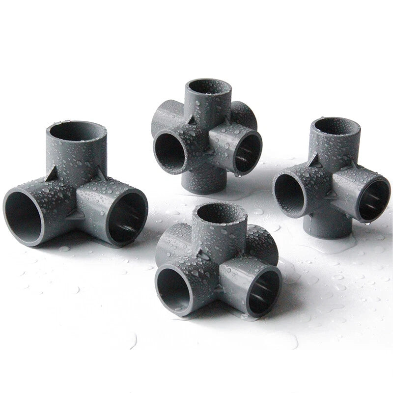 PVC 3 4 5 6-Way Elbow Connector Coupling Pipe Fittings Dia 20 25 32 40 50mm Grey