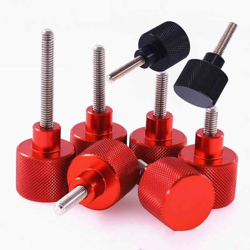 M8 Aluminum Alloy Knurled Thumb Screws Stainless Steel Hand Grip 10mm-100mm