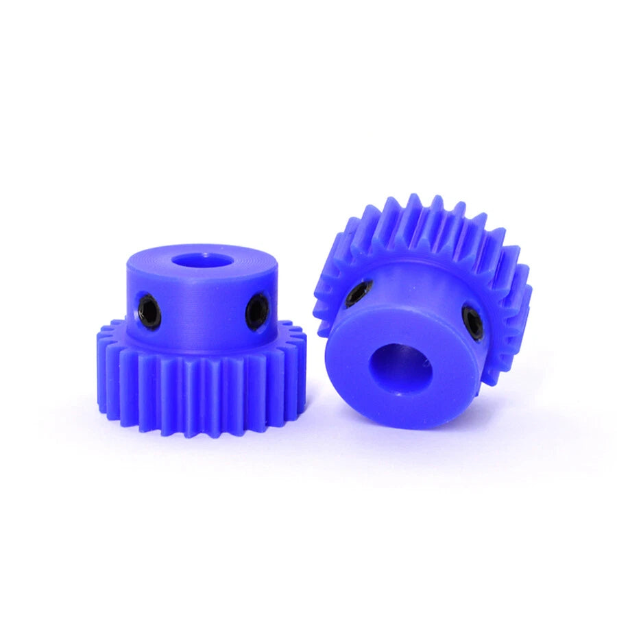 1 Modul Blue Nylon Spur Gear 15-60T Bore 5-12mm Pinion Gear With Step Motor Gear