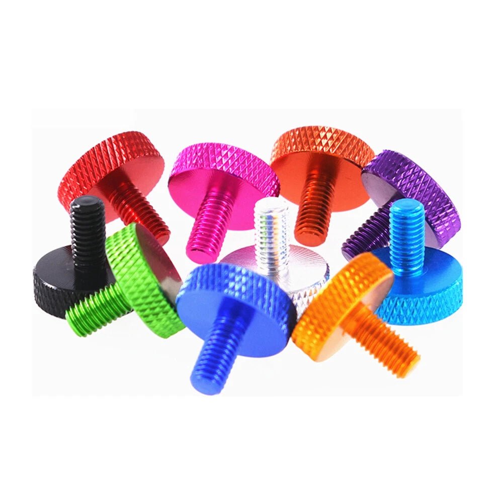 M2–M5 Aluminum Flat Knurled Thumb Screws – 4–10mm, PC Case Hand Grip Bolts (10 Colors) - HomeDIYer