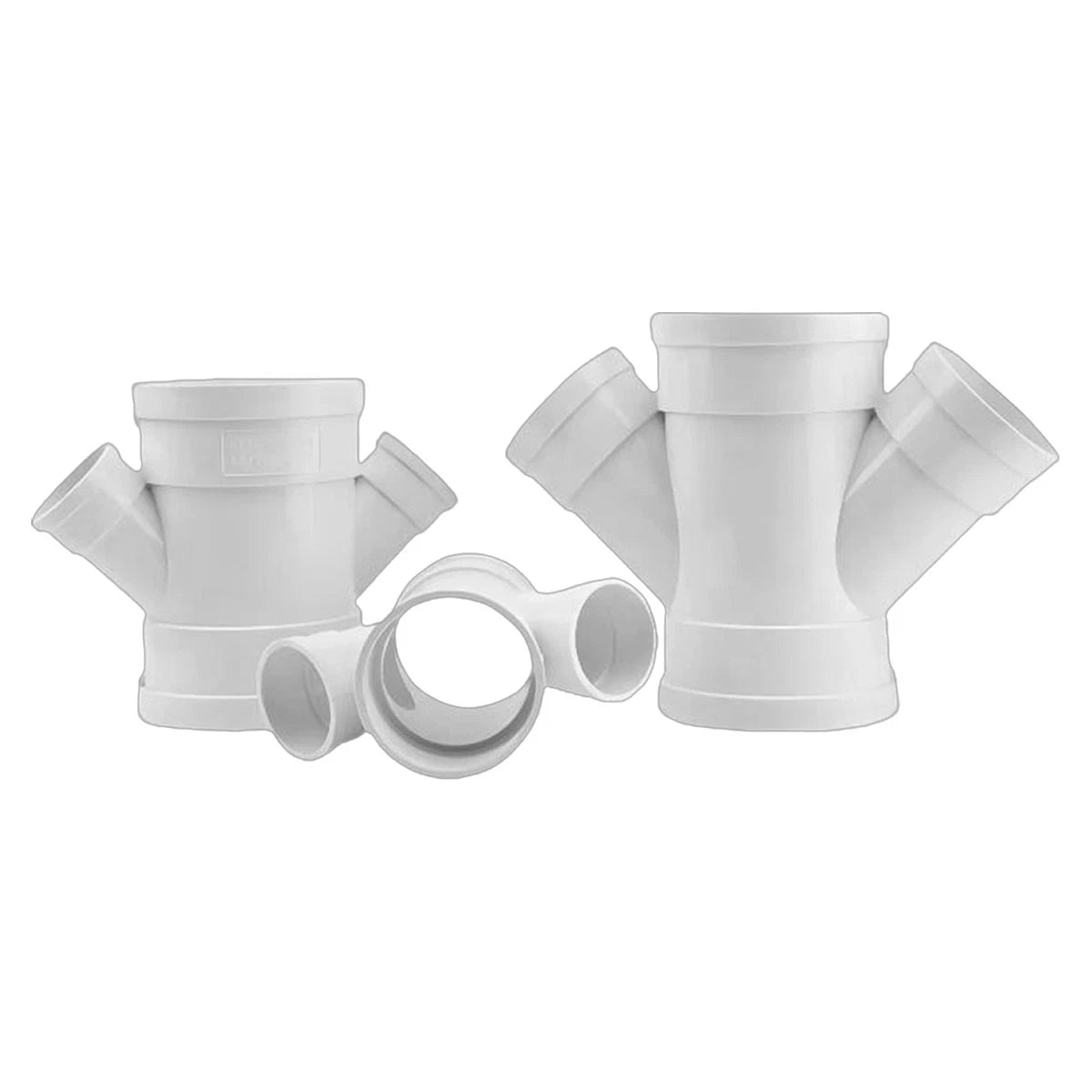 PVC 4-Way Oblique Equal Reducer Drainage Pipe Connectors Tube Fittings Adapters