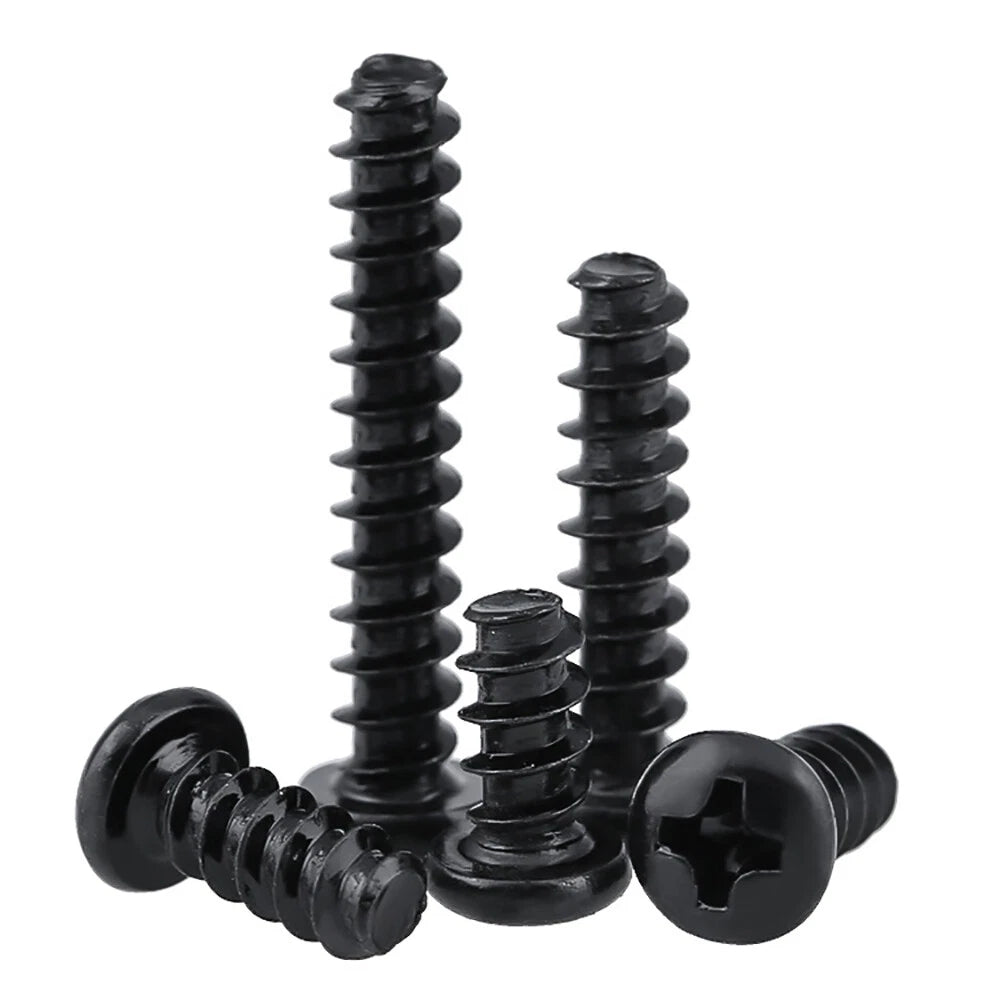 Assorted Pan Head Self Tapping Screws – Black Zinc, M1.4–M4