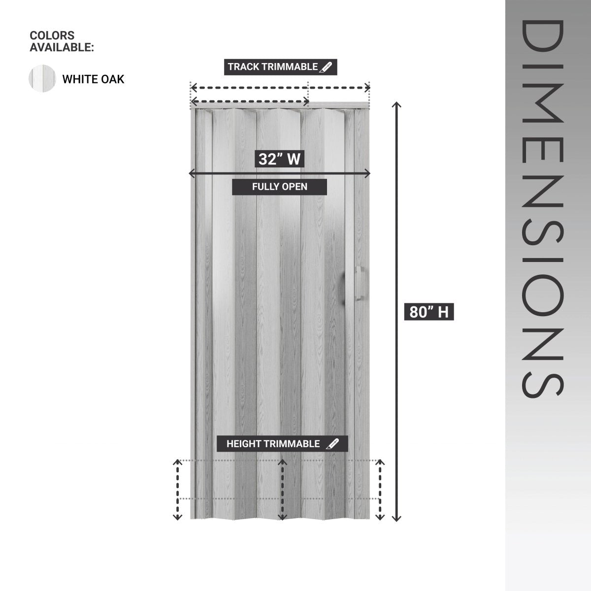 32" W Double Walled Foldable Heavy Duty Accordion Doors, White - HomeDIYer
