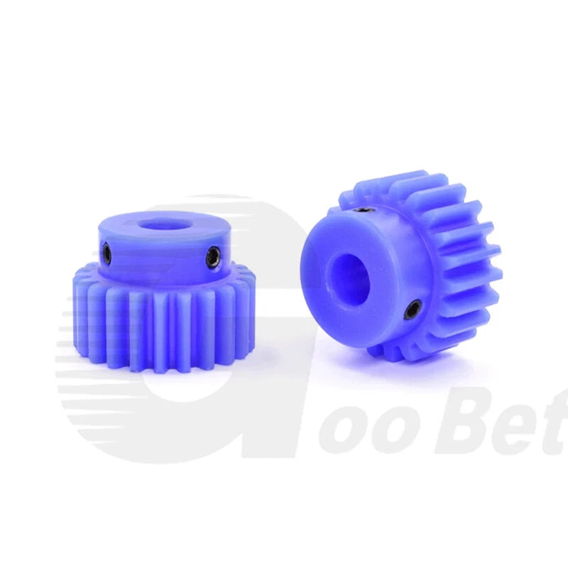 Nylon Mod 2 Spur Gear 12-30 Tooth with Step Pinion Motor Gear Bore 8mm-25mm Blue