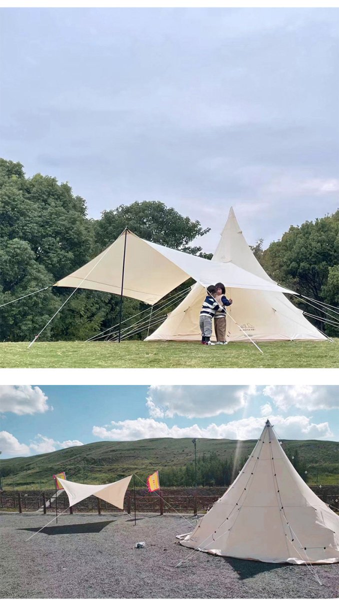 Bell Tent 4 Season 9.85ft Glamping Tent, Hot Tent,Ideal for Family Camping, Hiking,Canvas Tent with Aluminum Pole. Support Camouflage Fabric Customization - HomeDIYer