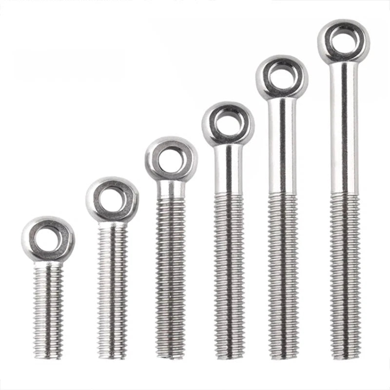 M6 Eye Bolts 304 Stainless Steel – Threaded Ring Hanging Screws for Catenary Wire & Rigging - HomeDIYer