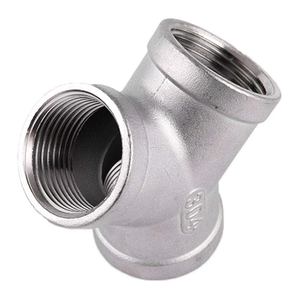 Stainless Steel 304 Female Thread 3-Way Y-Connector Pipe Fitting