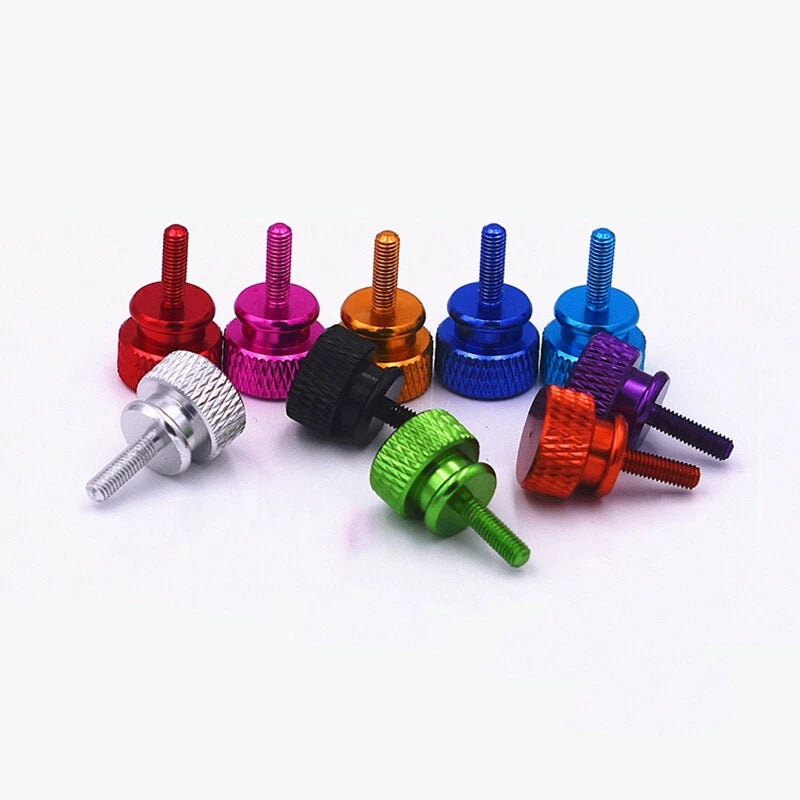 Color Aluminum Alloy Flared-Collar Knurled-Head Thumb Screws M6 Metric 14-50mm