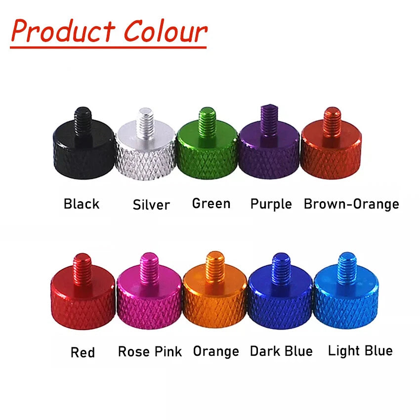 M3 Coloured Aluminum Knurled Thumb Screws – Flat Head Hand Grip Bolts
