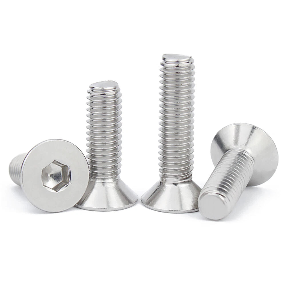 M3 M4 M5 Flat Head Socket Cap Screws — 316 A4 Stainless Steel, Allen Drive Countersunk