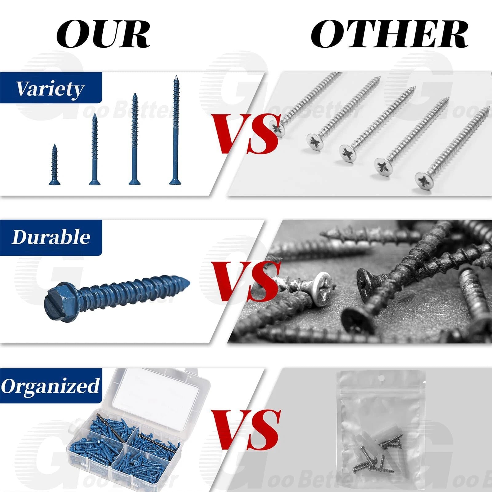 230Pcs Hex Washer Head 1/4" 3/16" Concrete Masonry Screws Set Tapcon Anchor Bit