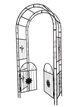 Metal Garden Arch with Double Doors Black Climbing Plants Rose Wedding Arbor Trellis Outdoor