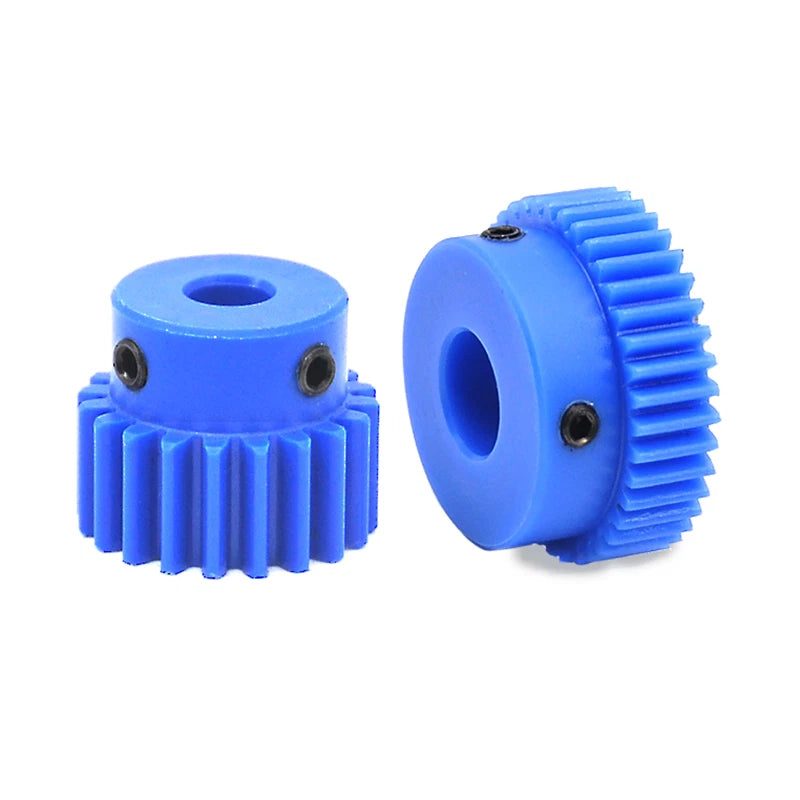 Blue Nylon Spur Gear 1 Mod 15-50 Teeth Motor Gears Pinion Gear with Set Screws