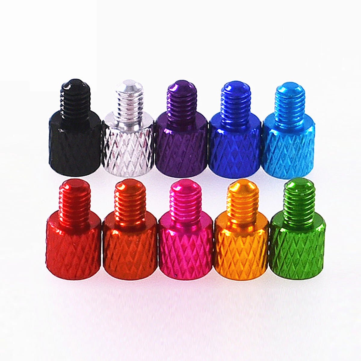 M3 x 4mm Aluminum Anodized Knurled Thumb Screws – PC Case Hand Grip Knob Bolts (5mm Head, 10 Colors) - HomeDIYer