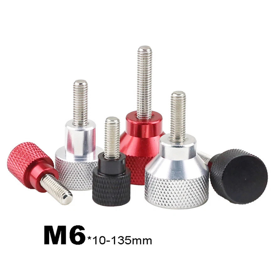 M6*12~100mm Knurled Thumb Screws High Type Hand Grip Knob Bolts Aluminum Handle