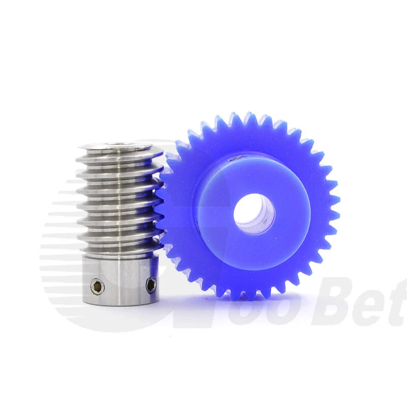 Module 1 Steel Worm Shaft Plastic Worm Gear Wheel 15 - 80 Tooth Nylon Precision