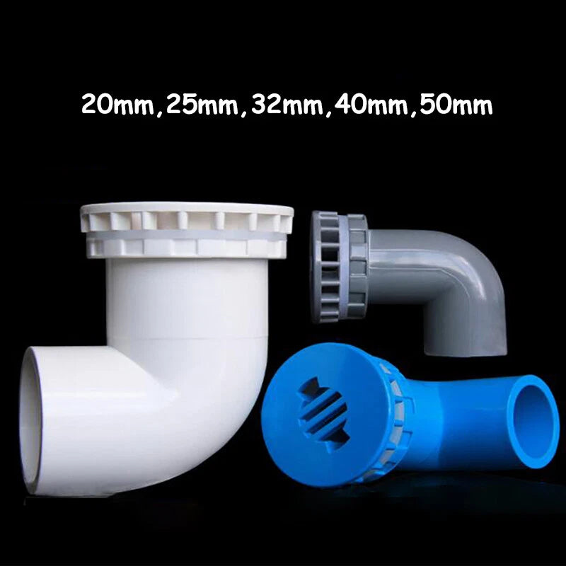 PVC Pipe Fittings Tank Stright Elbow Water Drainage For Aquarium White Blue Grey