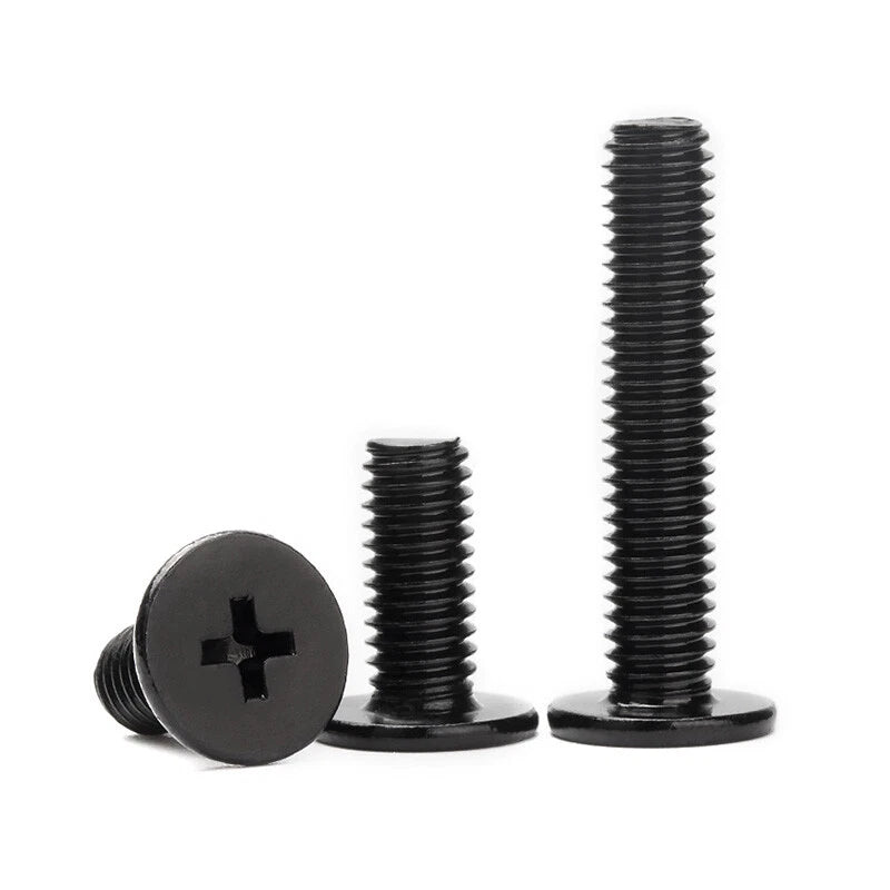 M1.6–M6 Black Stainless Steel A2 Pan Head Phillips Machine Screws