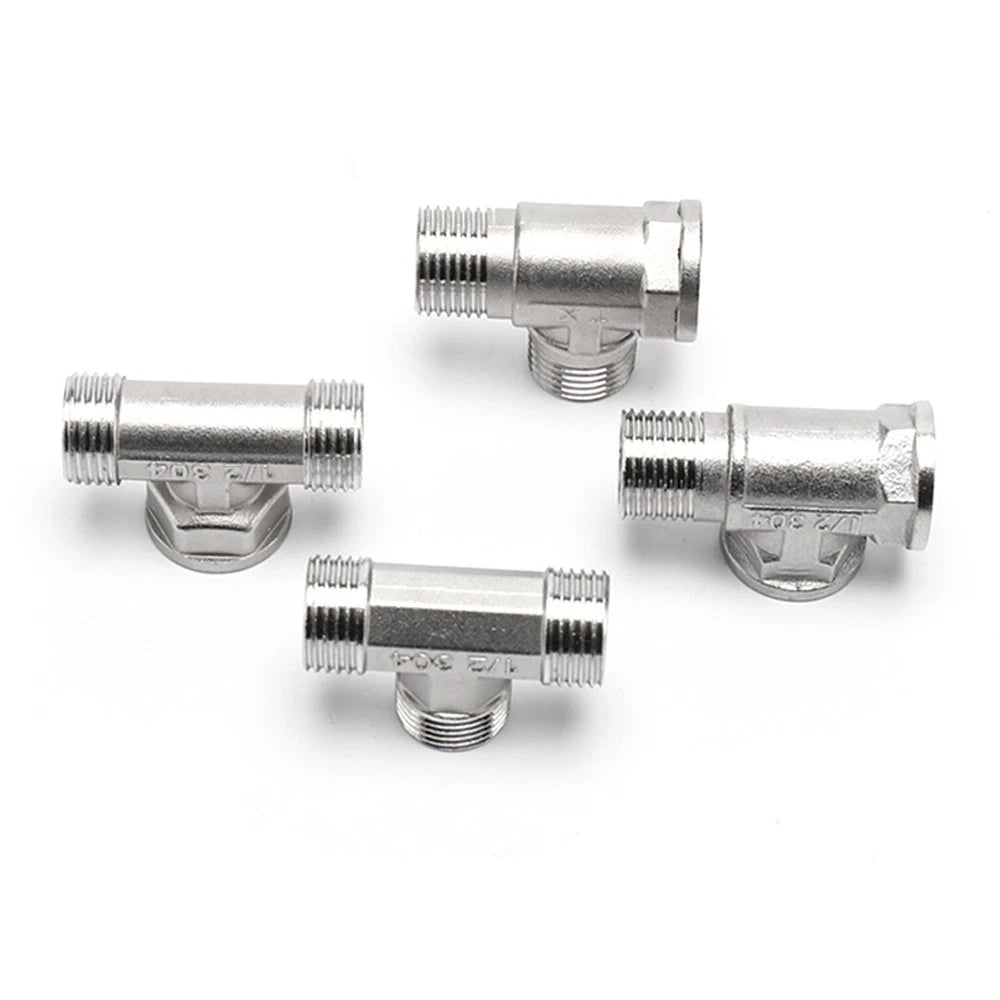 201 Stainless Steel Equal BSP Thread Tee | 1/2", 3/4", 1" Male & Female Pipe Fitting