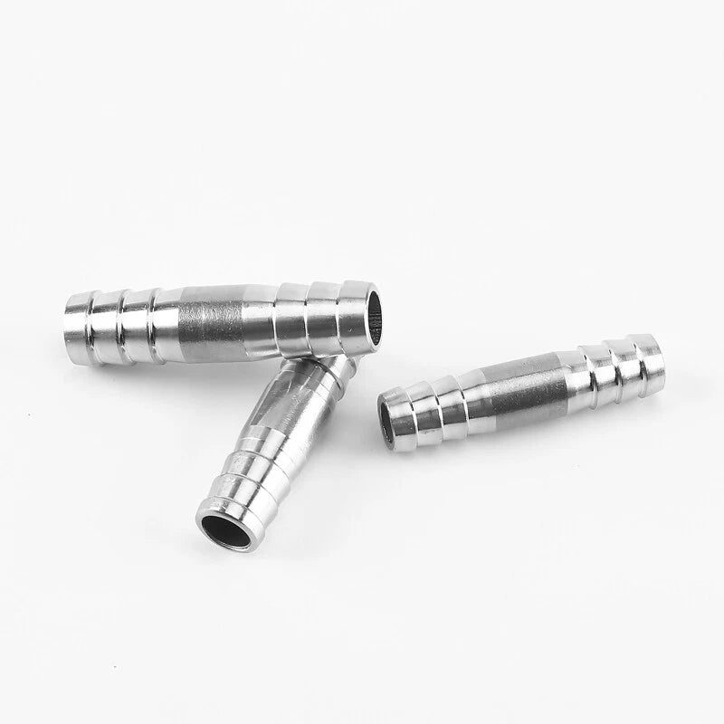 A2 Stainless Steel Straight Hose Joiner Barbed Connector — Sizes 6mm–41mm