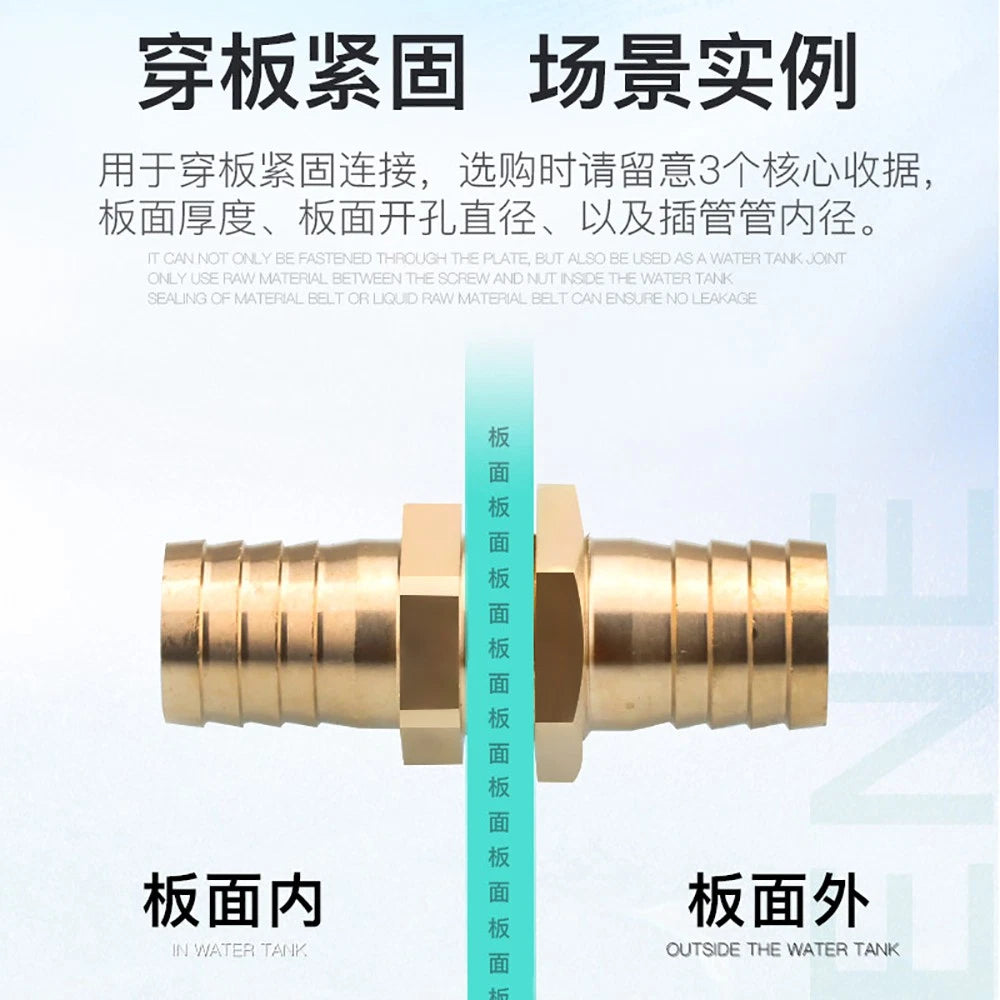 Copper Straight Hose Connector Double-Sided Female Thread