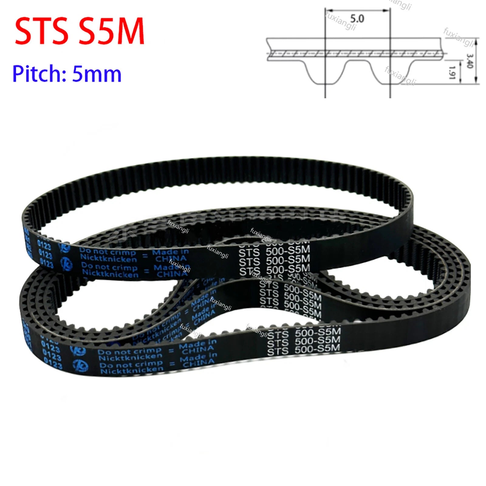 S5M Timing Belt 5mm Pitch 30mm Wide Closed Loop Rubber Synchronous Belt for CNC