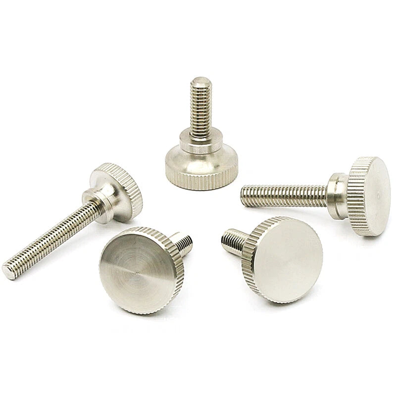 Knurled Thumb Screws Flat Round Head Grip Knob Adjustment Stainless Steel M8 M10