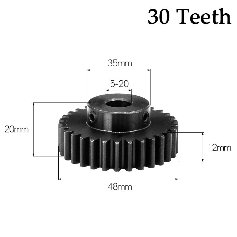 Spur Gears 1.5 Mod Transmission Gear With Step 45#Steel Pinion Motor Gear 30/80T