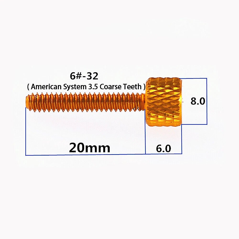 Aluminum Knurled Thumb Screws 6 - 32 × 20mm – Flat Head Set Screws in 10 Colors for DIY, Electronics & Panel Fastening - HomeDIYer