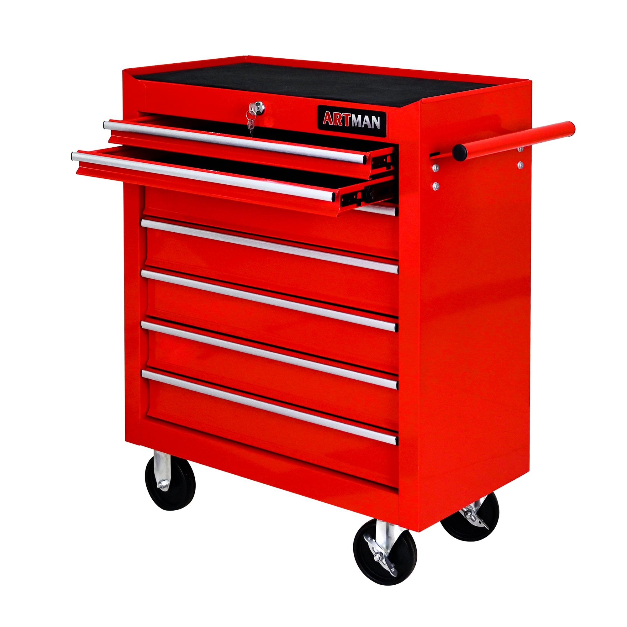 7-Drawer Multifunctional Tool Cart with Wheels – Red (ARTMAN)