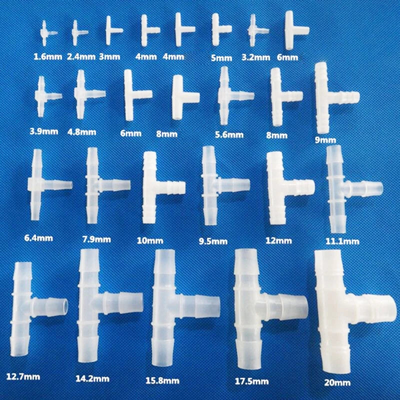 Plastic Hose Connector Splitter X T Y L-Piece Pipe Fittings 1.6mm-20mm