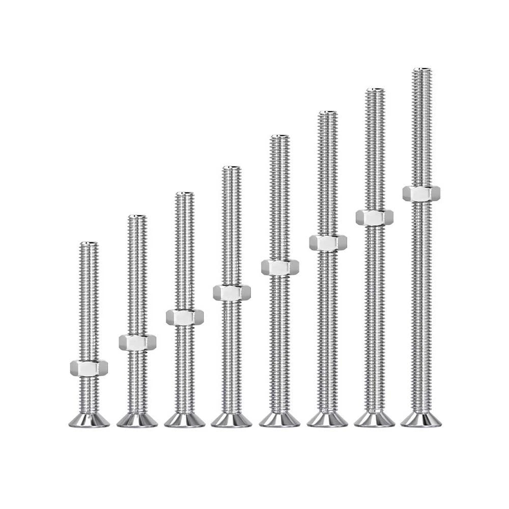 M2–M12 Phillips Countersunk Head Machine Screws with Hex Nuts | A2 304 Stainless Steel - HomeDIYer