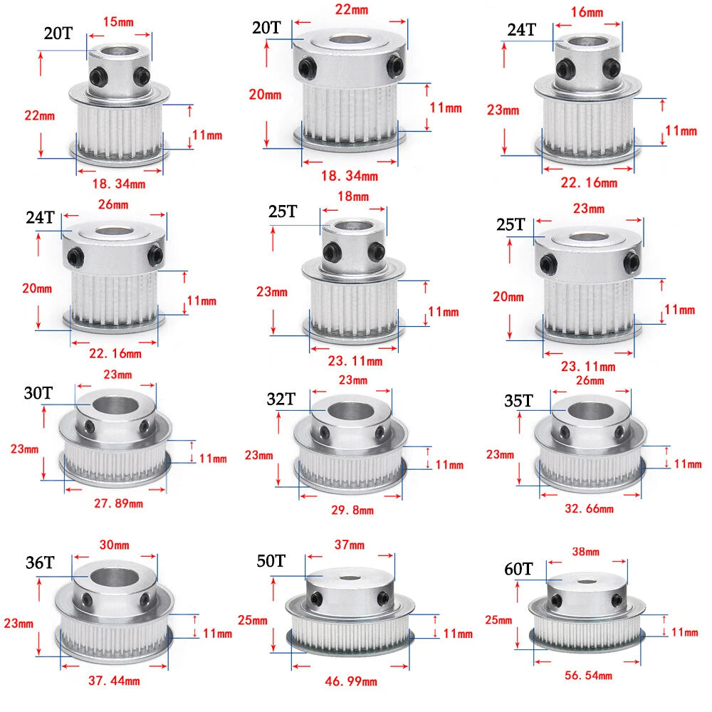 3M Timing Belt Drive Pulley BF/K-Type Pitch 3mm For CNC Step Motor 20~100 Teeth