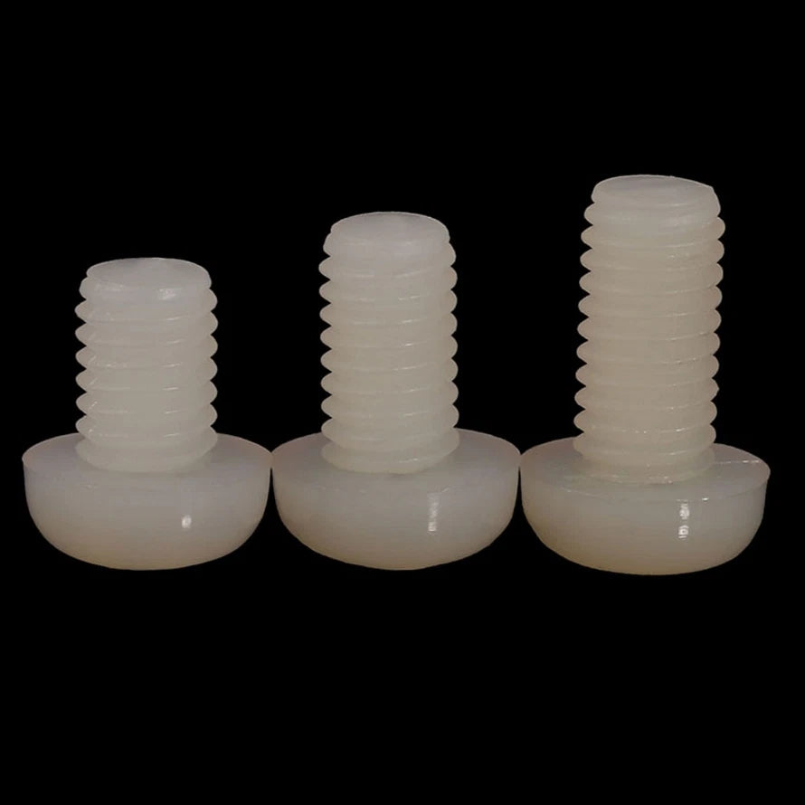 White Nylon Pan Head Phillips Machine Screws M2 M2.5 M3 — Non-Conductive PA66 Plastic Screws 4mm to 30mm