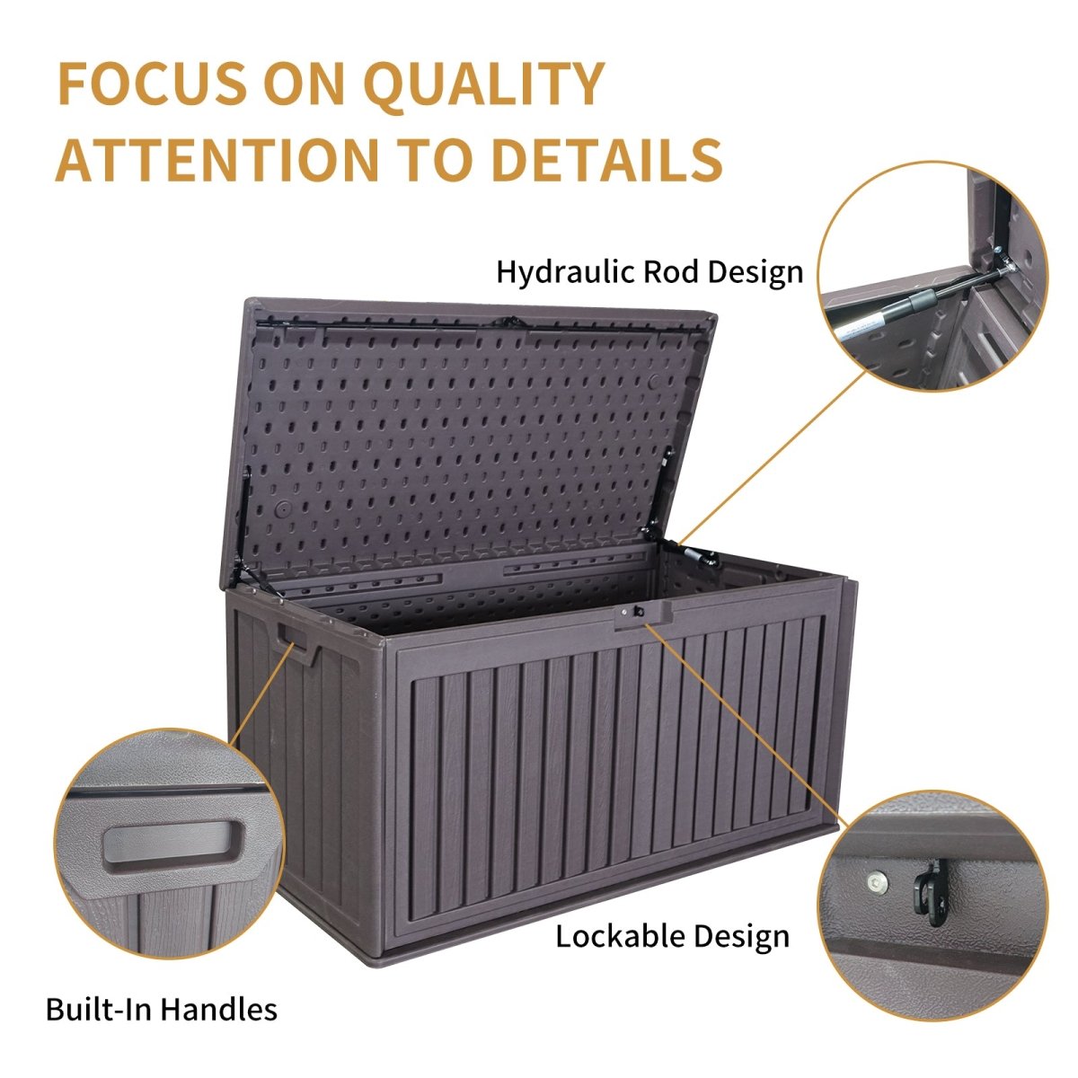 100 - Gallon Resin Deck Box with Lockable Lid | Waterproof Outdoor Storage Bench - HomeDIYer