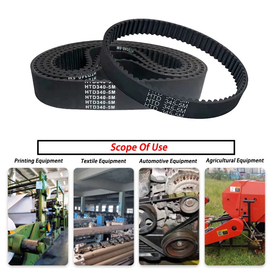 HTD 5M Timing Belt 20mm Wide Closed Loop — 175mm to 3770mm | Rubber Drive Belt for CNC, 3D Printer & Pulley Systems