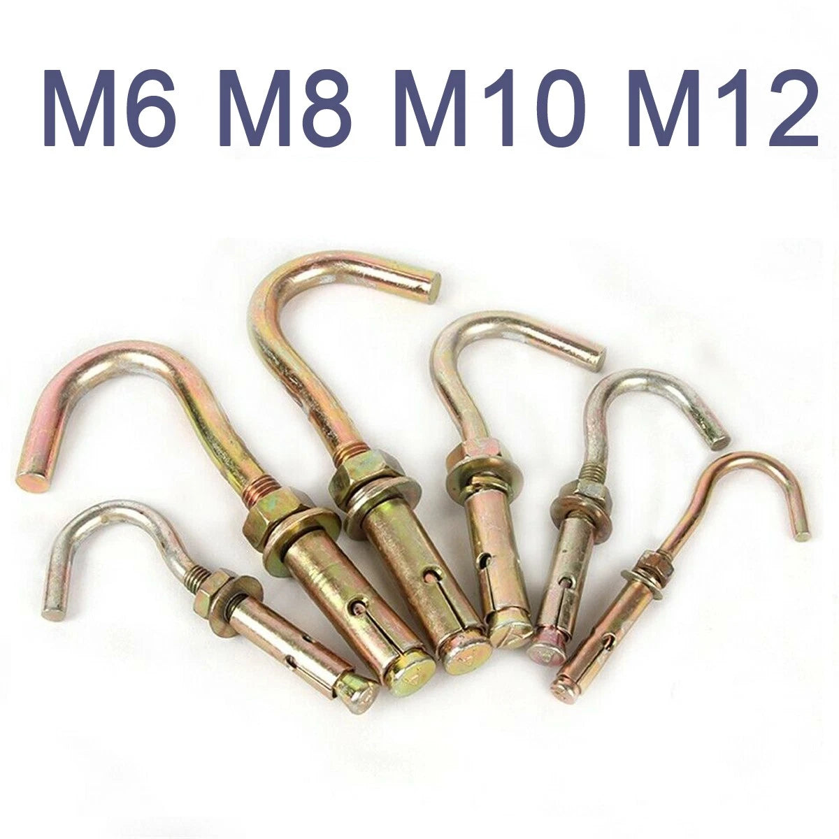 M6–M12 Hook Eye Bolt Wall Anchor Expansion Bolts – Color Zinc Plated