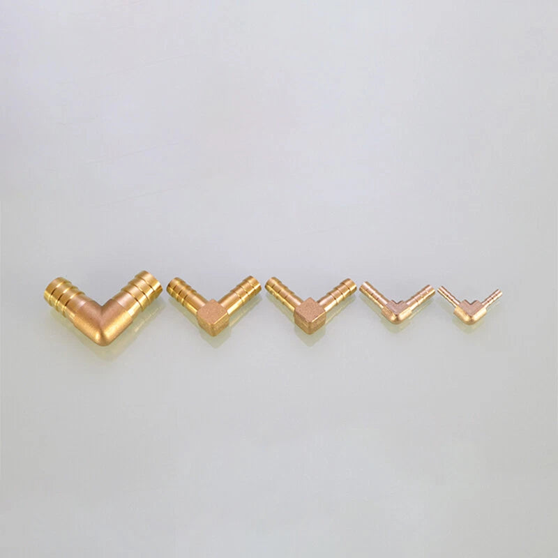 Brass Hose Barb 90° Elbow Fittings — Φ4mm to Φ19mm for Gas, Fuel & Water Lines