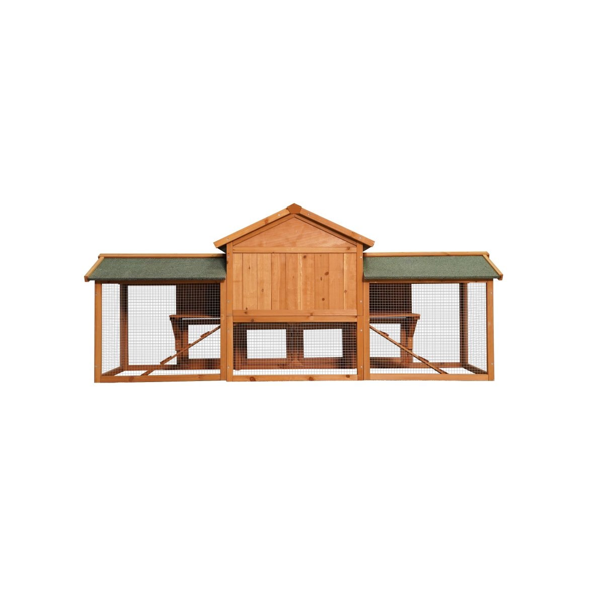 79.5" Extra Large Bunny Cage with 2 Runs House Small Animal Habitats for Guinea Pigs Hamster Removable Tray Two Tier Waterproof Roof Pet Supplies Cottage Poultry Pen Enclosure - HomeDIYer