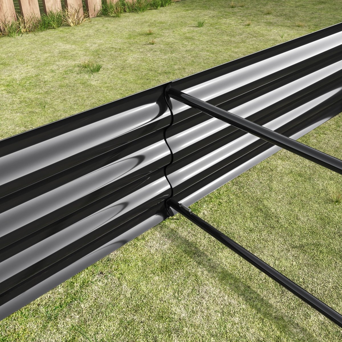 Raised Garden Bed Kit - Metal Raised Bed Garden Flower Planters, Vegetables Herb Black Green Silver - HomeDIYer