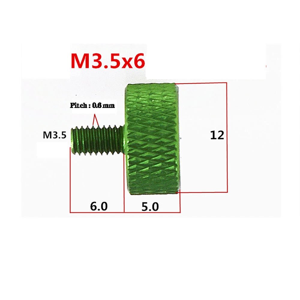 M3.5 Aluminum Alloy Knurled Thumb Screws – Hand Grip Knob Bolts for PC Computer Case (4.5‑25mm) - HomeDIYer