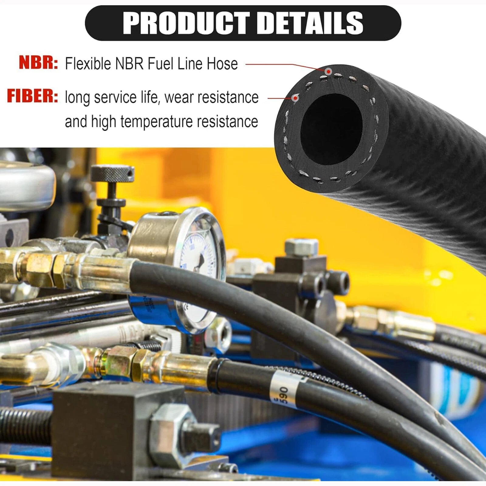 Rubber Reinforced Fuel Hose Engine Unleaded Petrol Diesel Oil Line Fuel Pipe E10