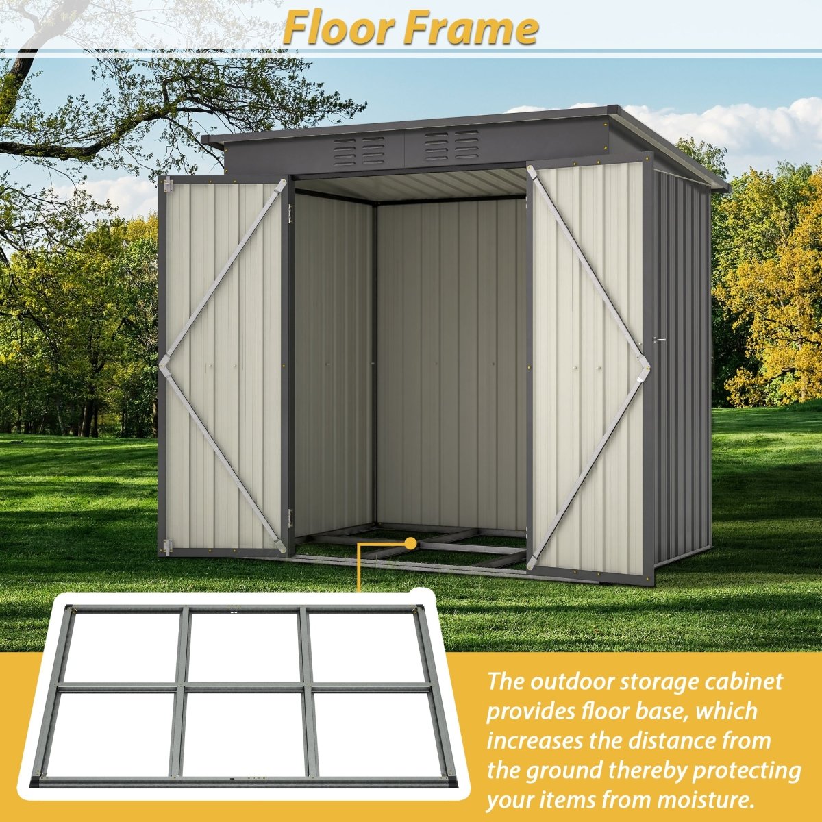 6 x 4 ft Outdoor Storage Shed, All Weather Tool Shed for Garden, Backyard, Lawn, Black - HomeDIYer