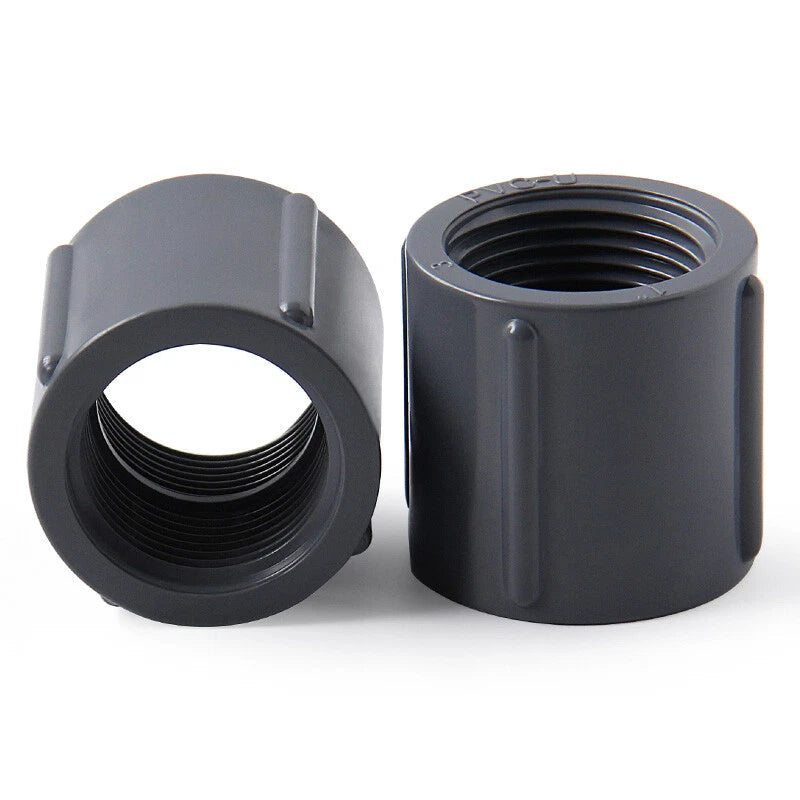 PVC Female Threaded Pipe Fittings Equal Socket Straight Tee Elbow 1 2" 3 4" 1"
